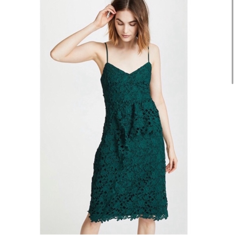 Club Monaco Women's Bliannah Spaghetti Strap Lace Dress in Green